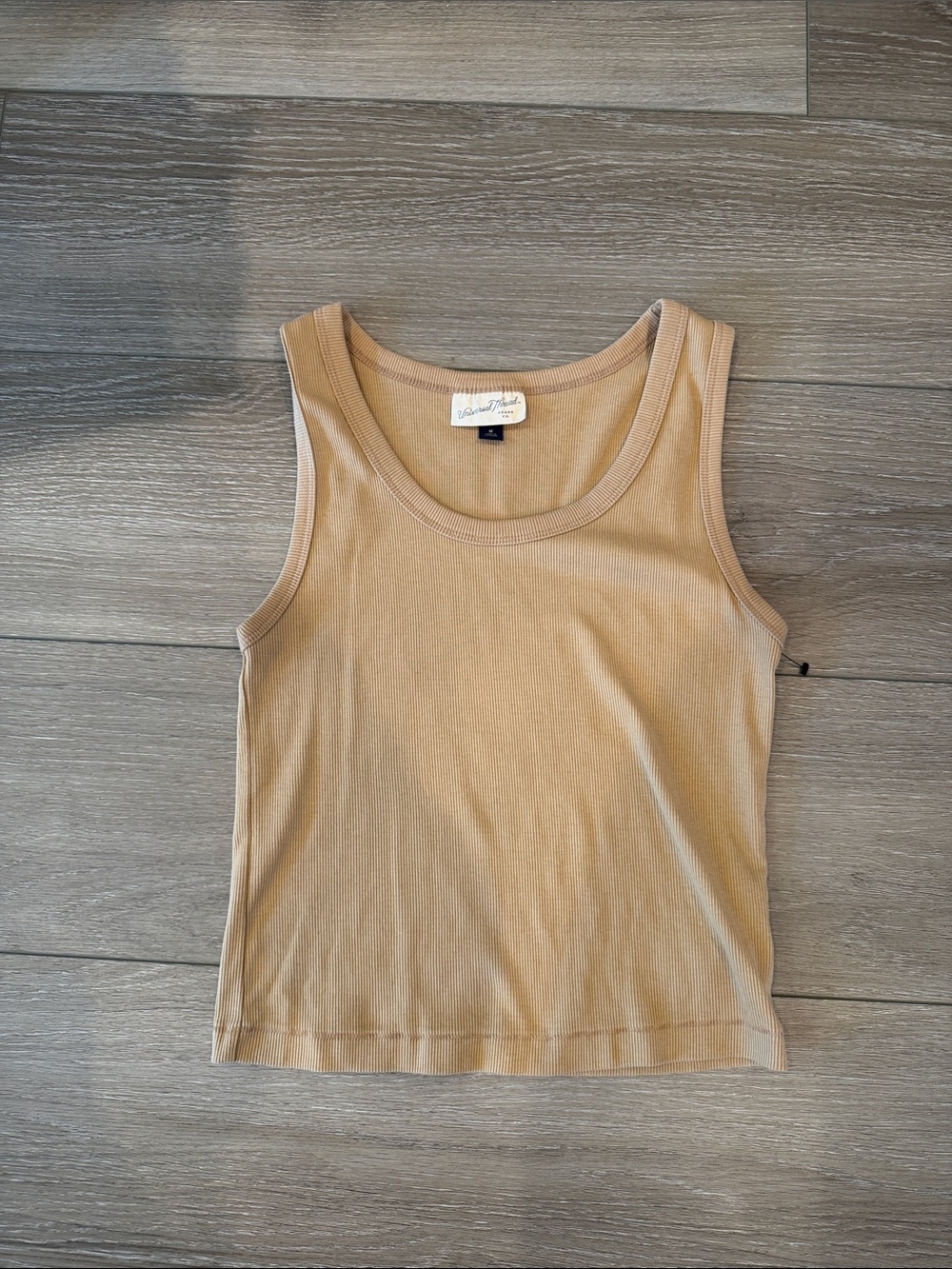 Madewell Camel Ribbed Scoop Neck Tank Top